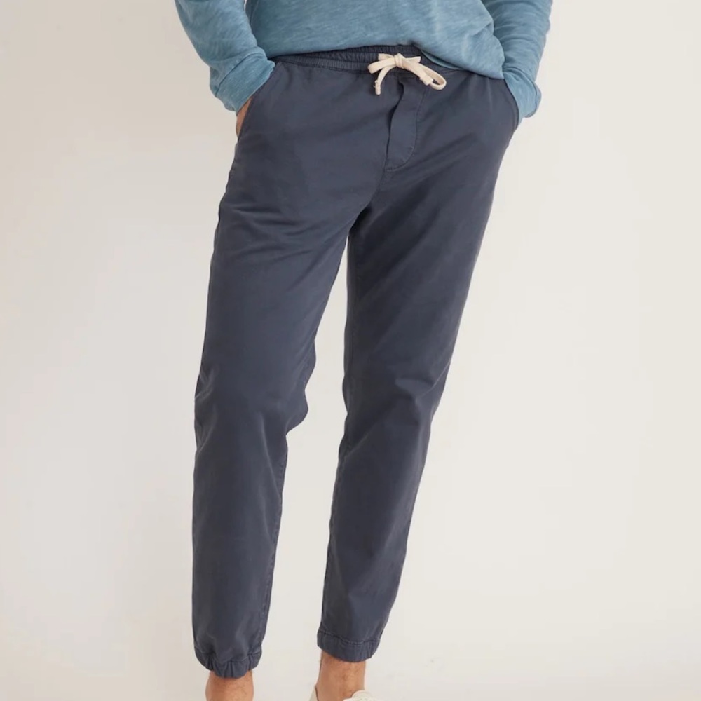 Marine Layer Saturday Slim Fit Joggers In Faded Navy Size L